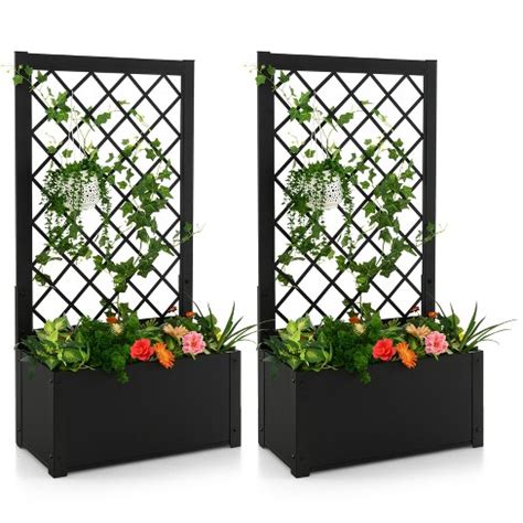 retha 10-piece metal planter box set with trellis|tangkula 44 planter box.